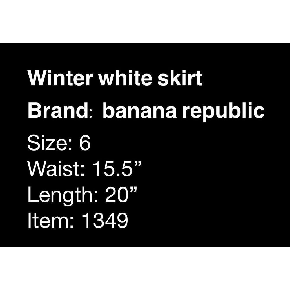 Banana Republic winter white wool skirt with back zip- size 6 - Picture 7 of 10